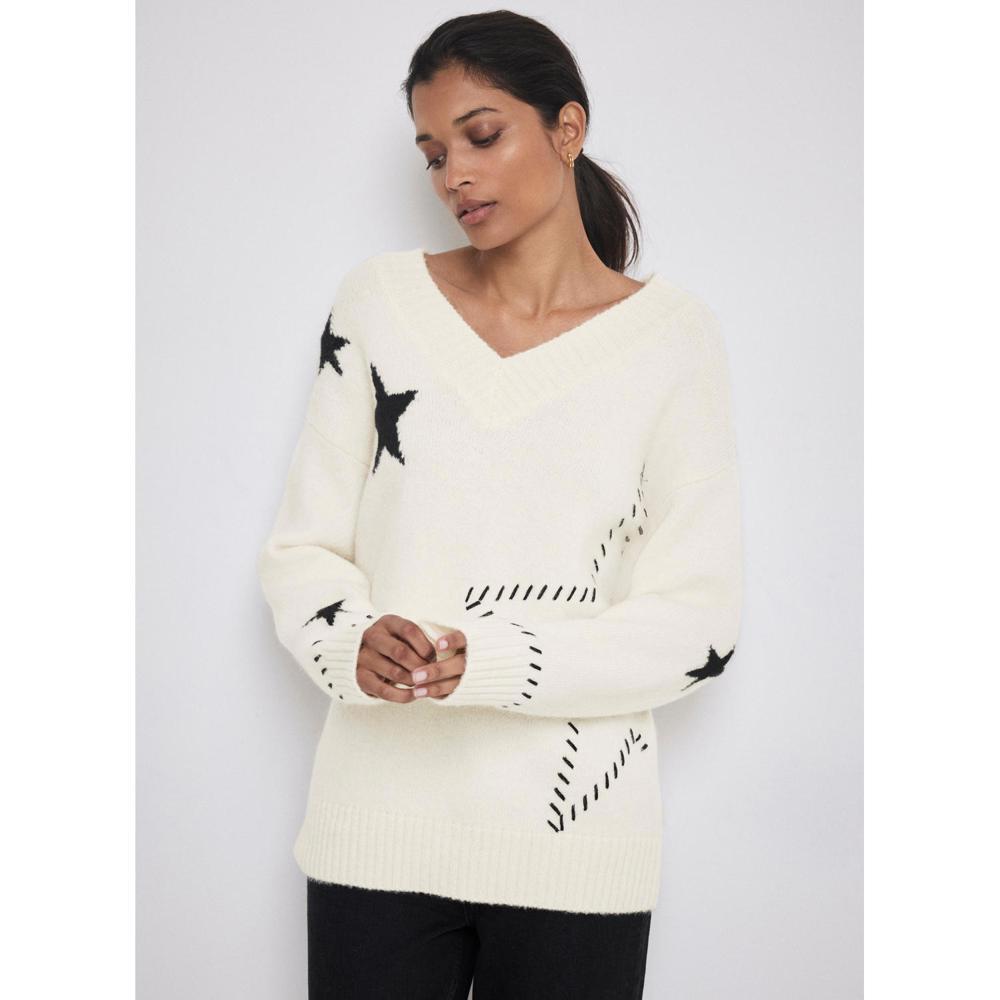 Mint Velvet Cream Star Jumper